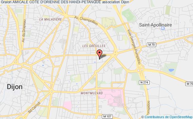 plan association Amicale CÔte D'orienne Des Handi-petanque Dijon