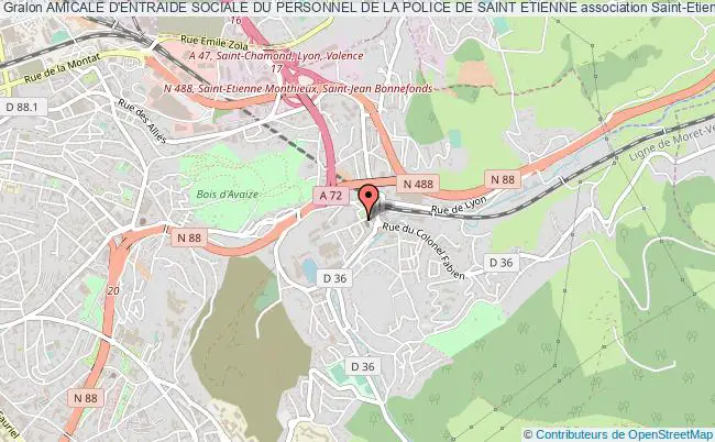 plan association Amicale D'entraide Sociale Du Personnel De La Police De Saint Etienne Saint-Étienne