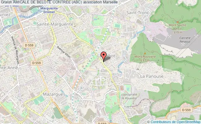 plan association Amicale De Belote Contree (abc) Marseille 9e