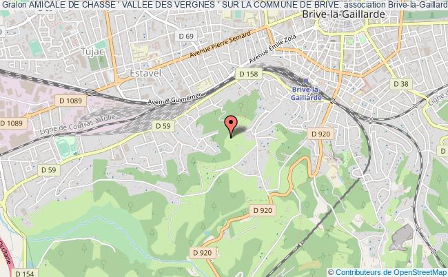 plan association Amicale De Chasse ' Vallee Des Vergnes ' Sur La Commune De Brive. Brive-la-Gaillarde