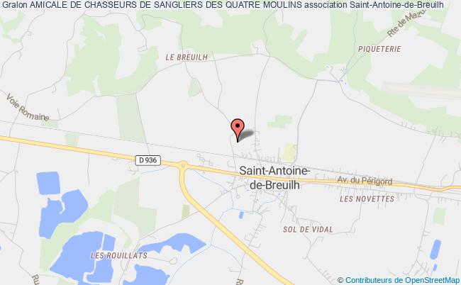 plan association Amicale De Chasseurs De Sangliers Des Quatre Moulins Saint-Antoine-de-Breuilh