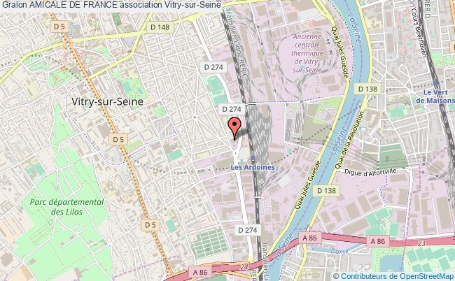 plan association Amicale De France Vitry-sur-Seine