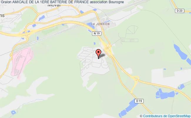 plan association Amicale De La 1ere Batterie De France Bourogne