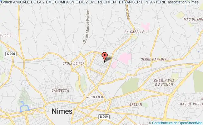 plan association Amicale De La 2 Eme Compagnie Du 2 Eme Regiment Etranger D'infanterie Nîmes Cedex 9