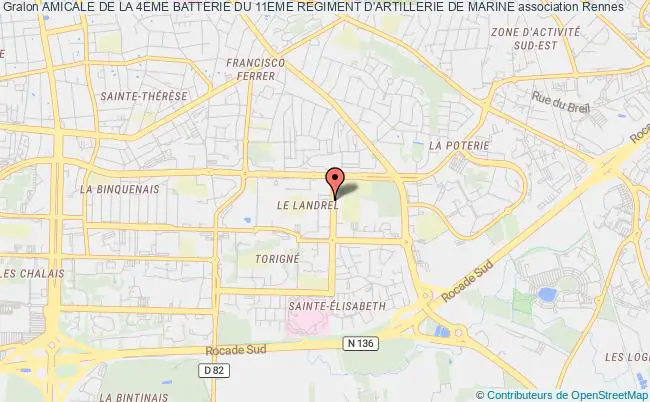 plan association Amicale De La 4eme Batterie Du 11eme Regiment D'artillerie De Marine Rennes cedex 9