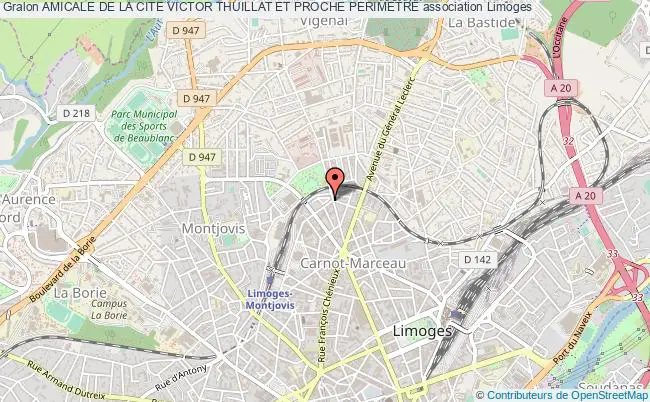 plan association Amicale De La Cite Victor Thuillat Et Proche Perimetre Limoges