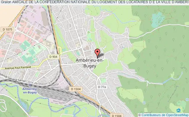 plan association Amicale De La Confederation Nationale Du Logement Des Locataires D E La Ville D Amberieu En Bugey Ambérieu-en-Bugey