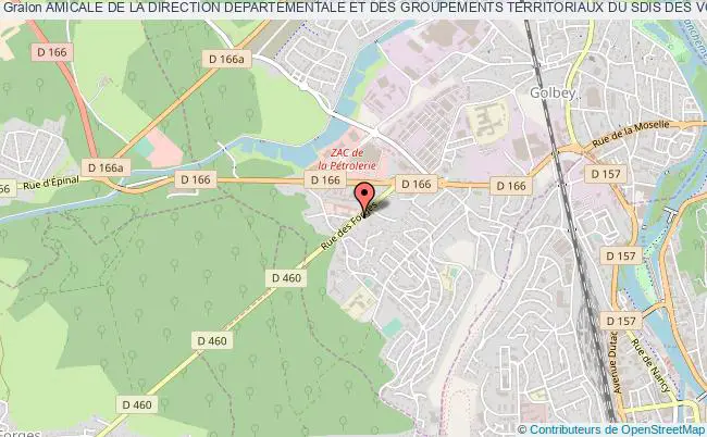 plan association Amicale De La Direction Departementale Et Des Groupements Territoriaux Du Sdis Des Vosges Golbey