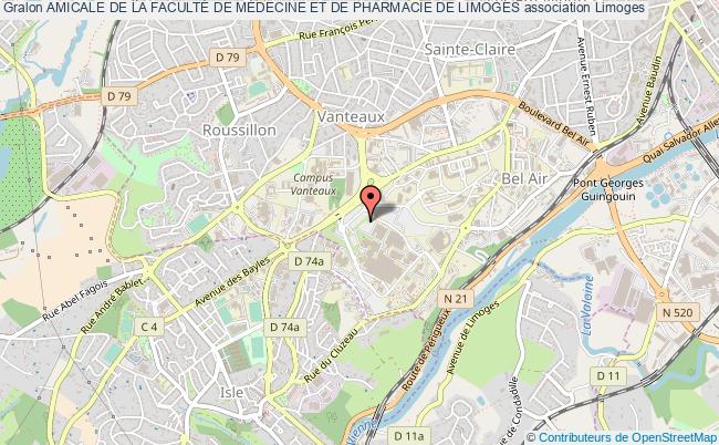 plan association Amicale De La FacultÉ De MÉdecine Et De Pharmacie De Limoges Limoges