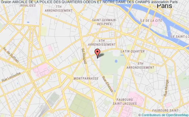 plan association Amicale De La Police Des Quartiers Odeon Et Notre Dame Des Champs Paris