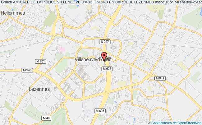 plan association Amicale De La Police Villeneuve D'ascq Mons En Baroeul Lezennes Villeneuve-d'Ascq