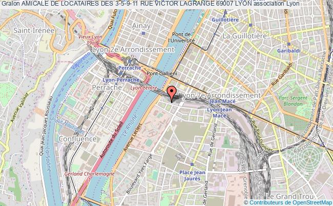 plan association Amicale De Locataires Des 3-5-9-11 Rue Victor Lagrange 69007 Lyon Lyon