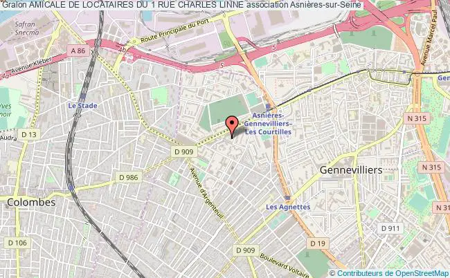 plan association Amicale De Locataires Du 1 Rue Charles Linne Asnières-sur-Seine