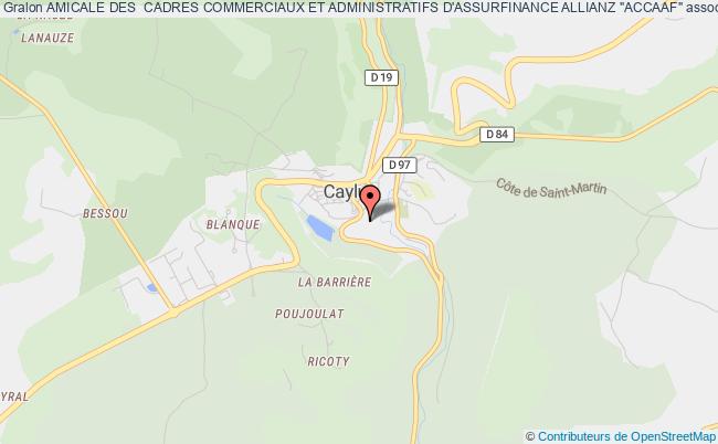 plan association Amicale Des  Cadres Commerciaux Et Administratifs D'assurfinance Allianz "accaaf" Caylus
