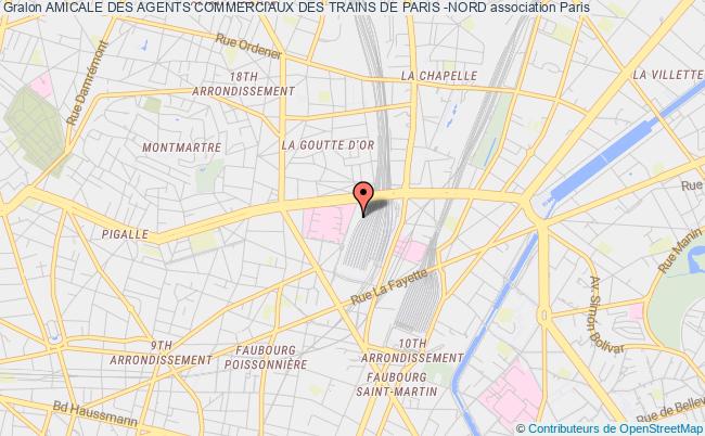 plan association Amicale Des Agents Commerciaux Des Trains De Paris -nord Paris 10e