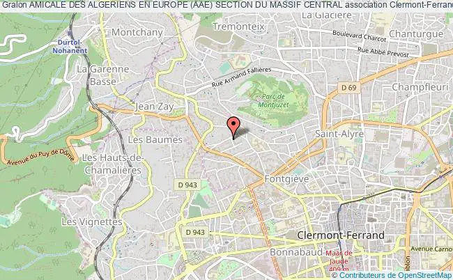plan association Amicale Des Algeriens En Europe (aae) Section Du Massif Central Clermont-Ferrand