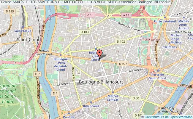 plan association Amicale Des Amateurs De Motocyclettes Anciennes Boulogne-Billancourt