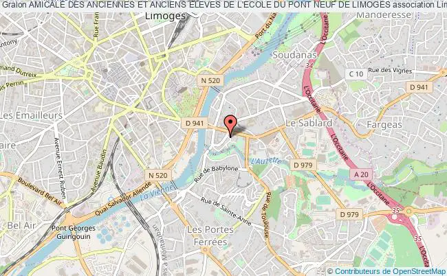 plan association Amicale Des Anciennes Et Anciens Eleves De L'ecole Du Pont Neuf De Limoges Limoges