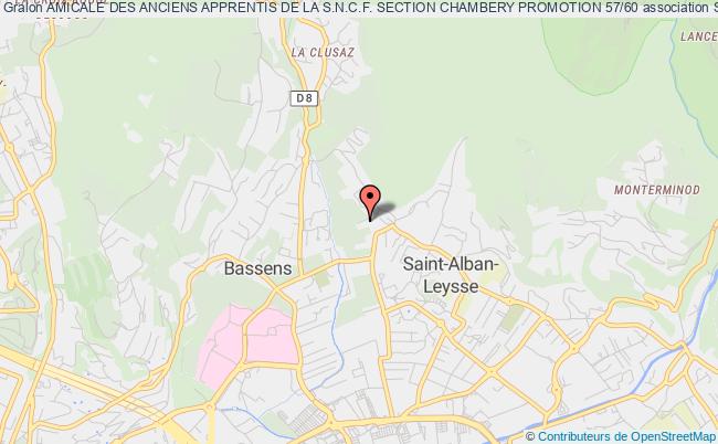 plan association Amicale Des Anciens Apprentis De La S.n.c.f. Section Chambery Promotion 57/60 Saint-Alban-Leysse