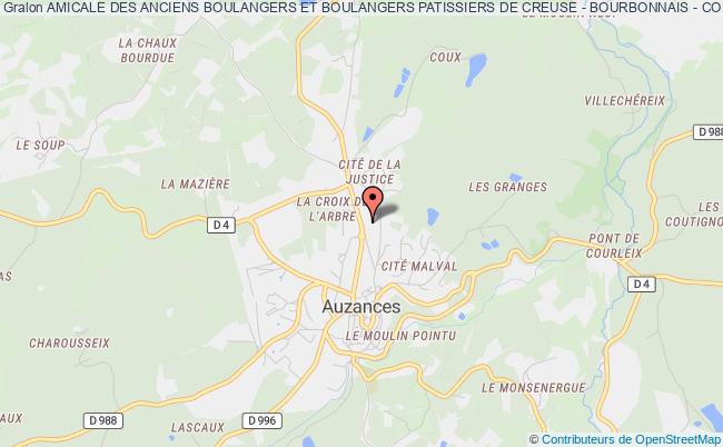 plan association Amicale Des Anciens Boulangers Et Boulangers Patissiers De Creuse - Bourbonnais - Combrailles Auzances