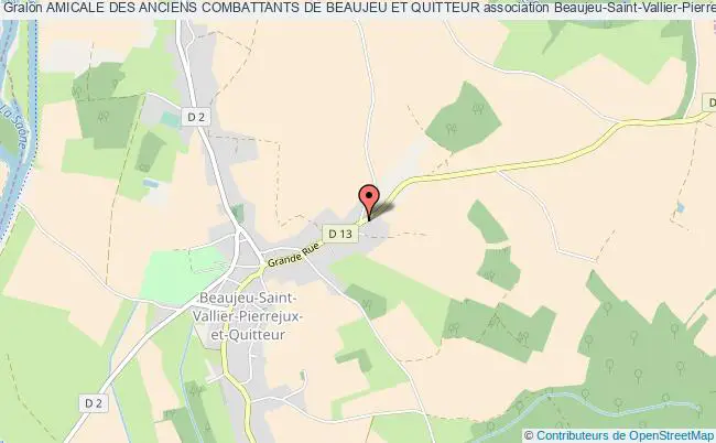 plan association Amicale Des Anciens Combattants De Beaujeu Et Quitteur Beaujeu-Saint-Vallier-Pierrejux-et-Quitteur