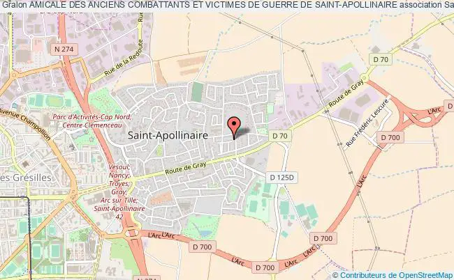 plan association Amicale Des Anciens Combattants Et Victimes De Guerre De Saint-apollinaire Saint-Apollinaire