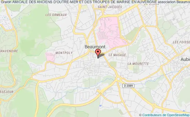 plan association Amicale Des Anciens D'outre-mer Et Des Troupes De Marine En Auvergne Beaumont
