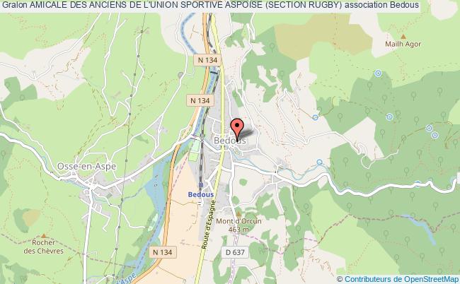 plan association Amicale Des Anciens De L'union Sportive Aspoise (section Rugby) Bedous