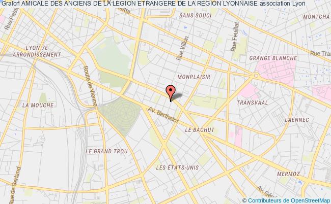 plan association Amicale Des Anciens De La Legion Etrangere De La Region Lyonnaise Lyon 8e Arrondissement