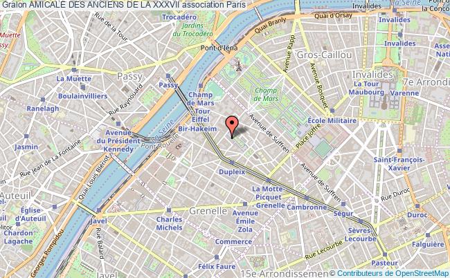plan association Amicale Des Anciens De La Xxxvii Paris