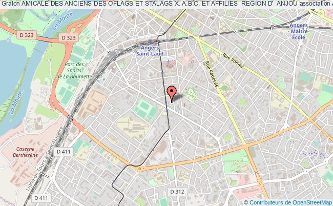 plan association Amicale Des Anciens Des Oflags Et Stalags X. A.b.c. Et Affilies  Region D'  Anjou Angers
