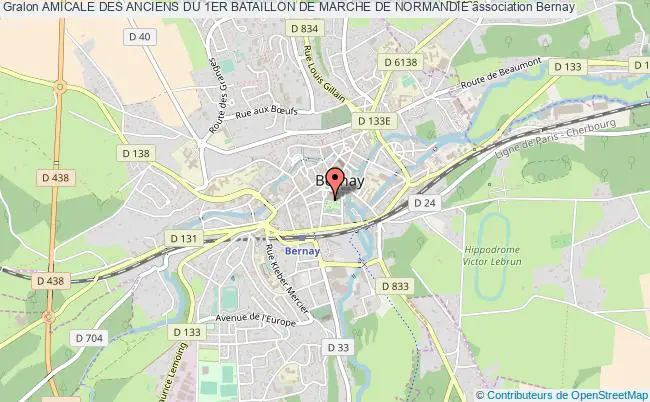 plan association Amicale Des Anciens Du 1er Bataillon De Marche De Normandie Bernay