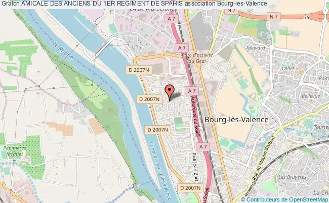 plan association Amicale Des Anciens Du 1er Regiment De Spahis Bourg-lès-Valence