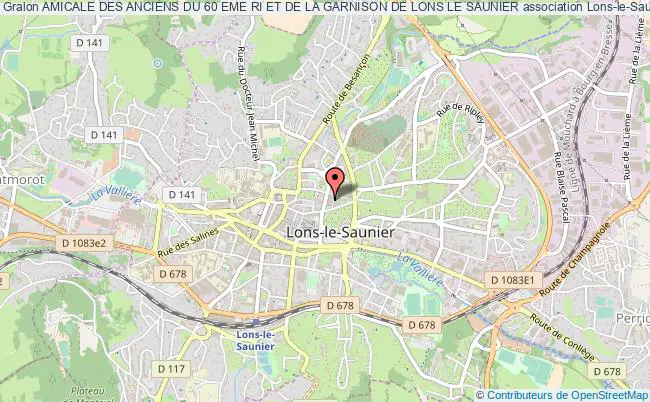 plan association Amicale Des Anciens Du 60 Eme Ri Et De La Garnison De Lons Le Saunier Lons-le-Saunier