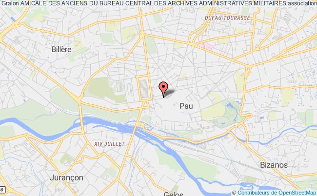 plan association Amicale Des Anciens Du Bureau Central Des Archives Administratives Militaires Pau cedex