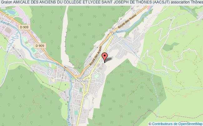 plan association Amicale Des Anciens Du CollÈge Et Lycee Saint Joseph De ThÔnes (aacsjt) Thônes