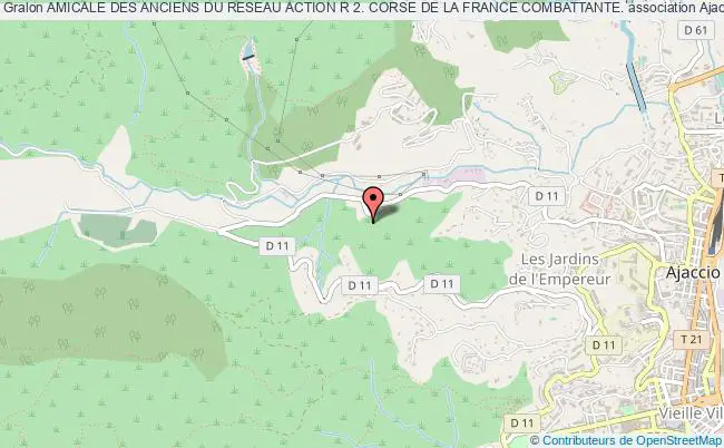 plan association Amicale Des Anciens Du Reseau Action R 2. Corse De La France Combattante. Ajaccio
