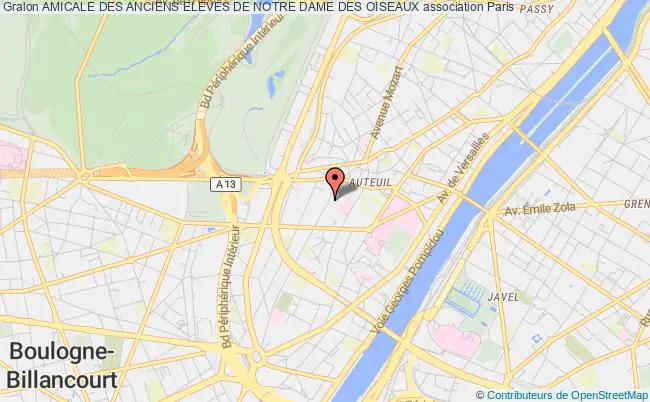 plan association Amicale Des Anciens Eleves De Notre Dame Des Oiseaux Paris