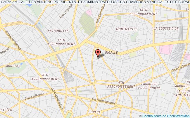 plan association Amicale Des Anciens Presidents  Et Administrateurs Des Chambres Syndicales Des Buralistes De France Paris