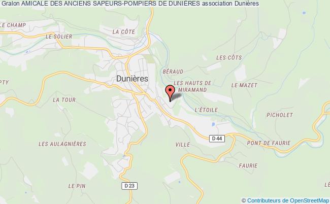 plan association Amicale Des Anciens Sapeurs-pompiers De DuniÈres Dunières