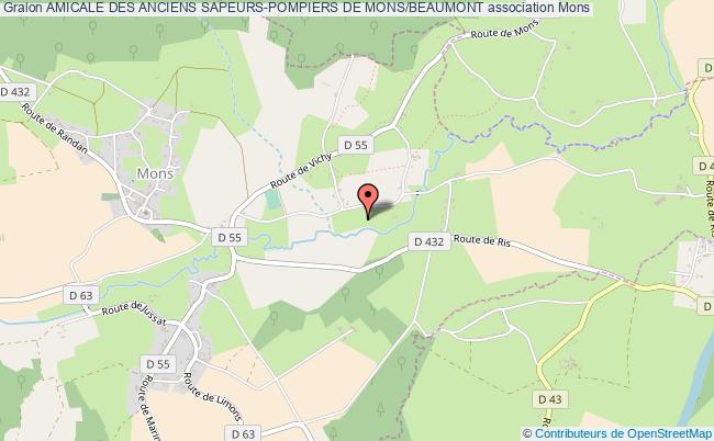 plan association Amicale Des Anciens Sapeurs-pompiers De Mons/beaumont Mons
