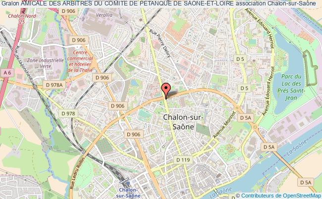 plan association Amicale Des Arbitres Du Comite De Petanque De Saone-et-loire Chalon-sur-Saône
