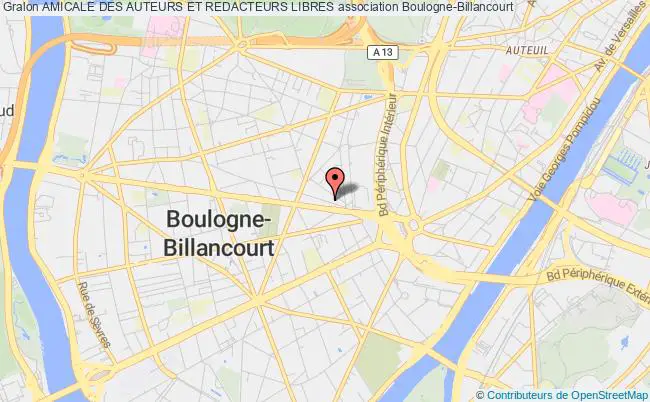 plan association Amicale Des Auteurs Et Redacteurs Libres Boulogne-Billancourt