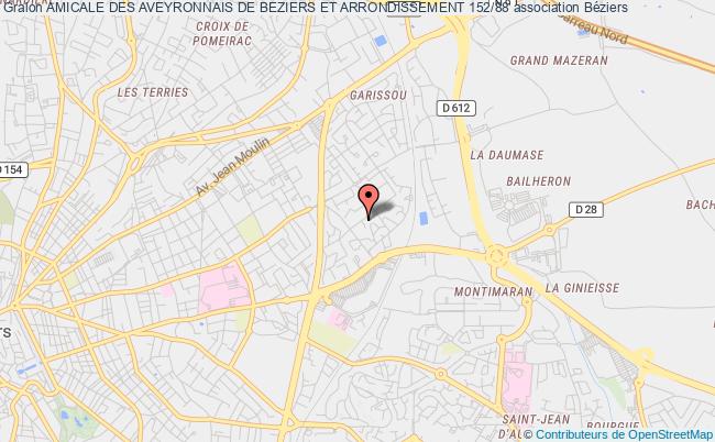 plan association Amicale Des Aveyronnais De Beziers Et Arrondissement 152/88 Béziers