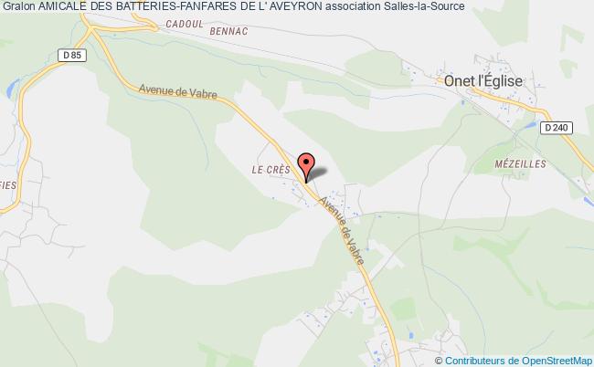 plan association Amicale Des Batteries-fanfares De L' Aveyron Salles-la-Source