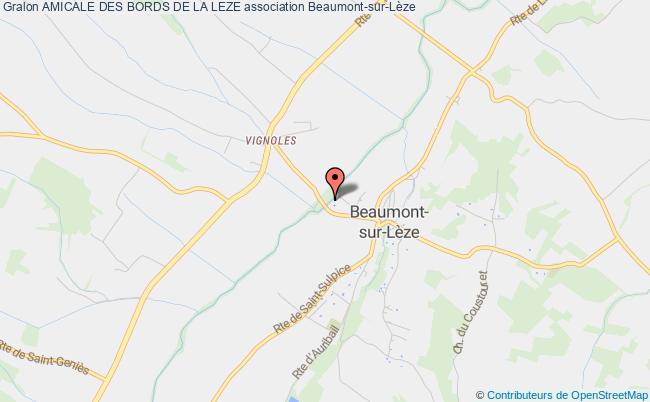 plan association Amicale Des Bords De La Leze Beaumont-sur-Lèze