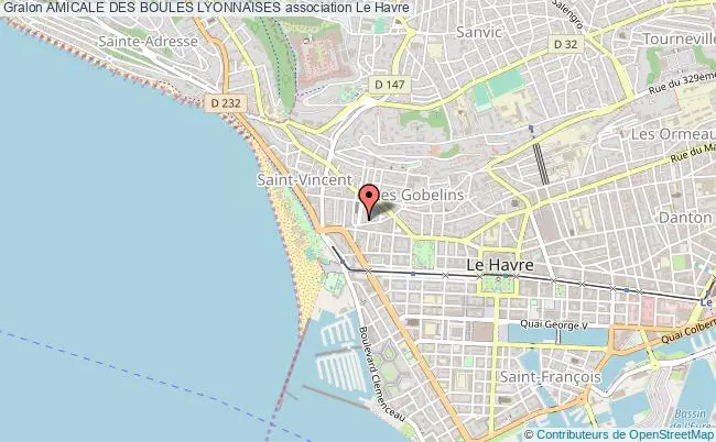 plan association Amicale Des Boules Lyonnaises Le Havre