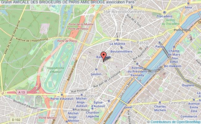 plan association Amicale Des Bridgeurs De Paris Amie Bridge Paris