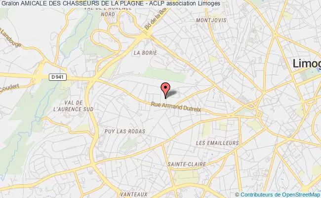 plan association Amicale Des Chasseurs De La Plagne - Aclp Limoges