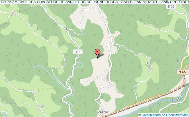 plan association Amicale Des Chasseurs De Sangliers De Prendeignes - Saint-jean-mirabel - Saint-perdoux Et Viazac - 46 - Dite 'les Singlards' Viazac